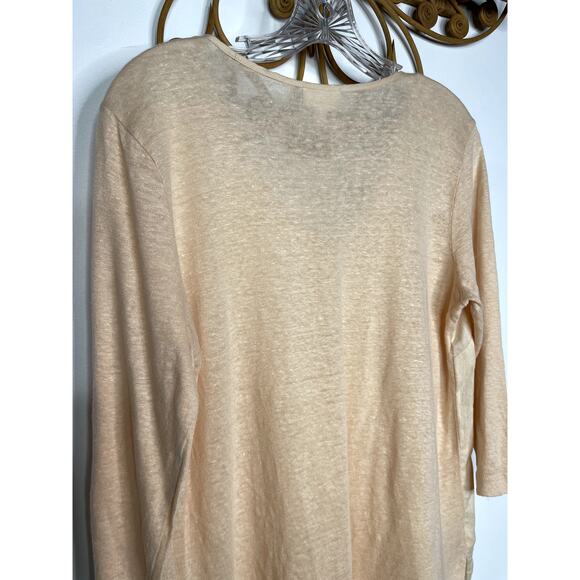 J.Jill Love Linen tunic top peach S - Picture 6 of 7